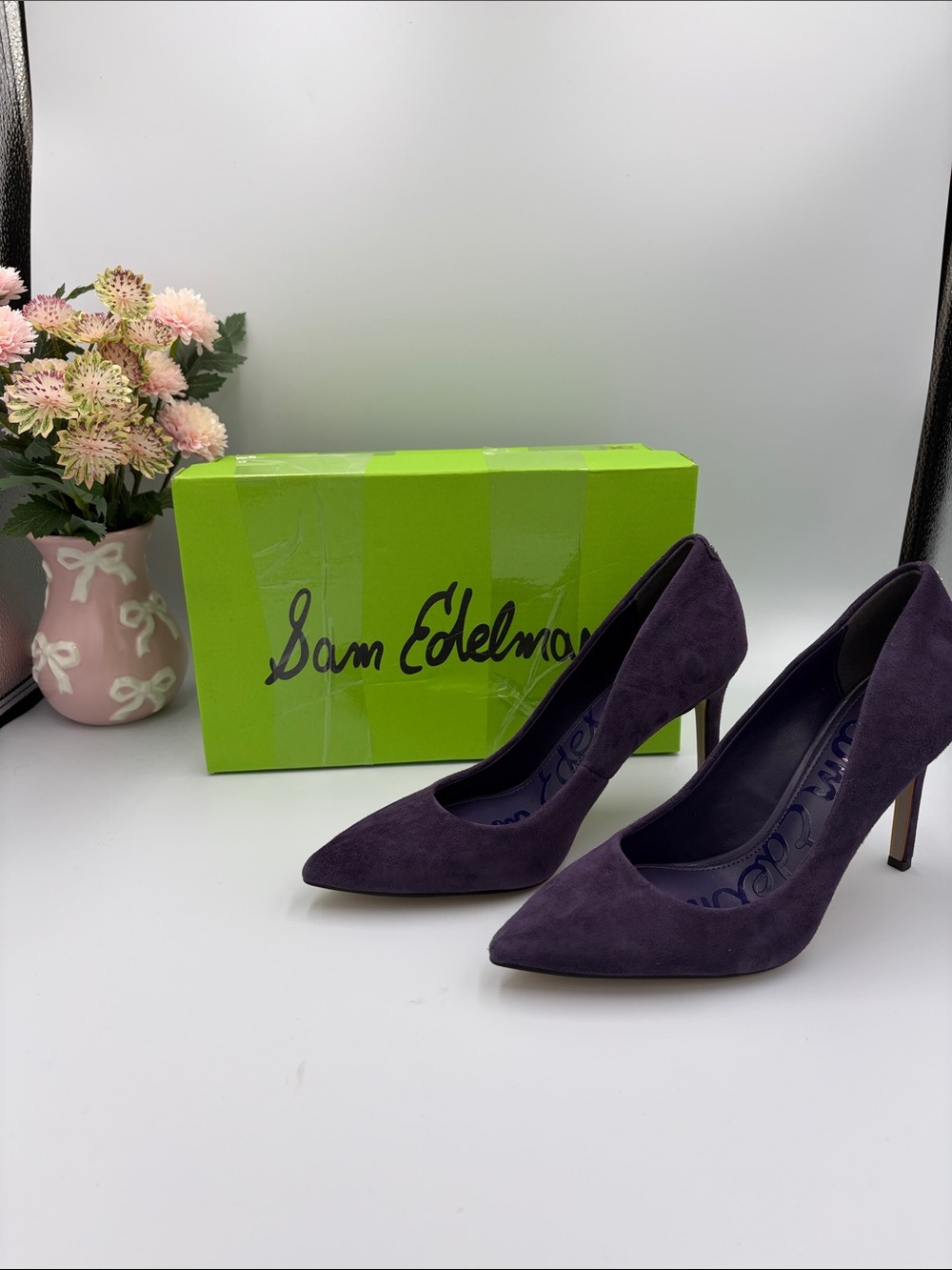 Sam Edelman Purple Suede Pointed Toe Stiletto Pumps